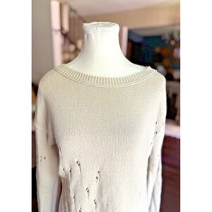 Rubbish NWOT Long Sleeve Pullover Cotton Distressed  Sweater Womens M‎